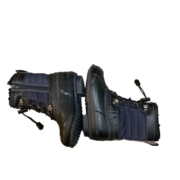 LANDS' END BOYS Black & Blue Winter Snow Boot Drawstring Round Toe- Size 11M - Picture 5 of 7